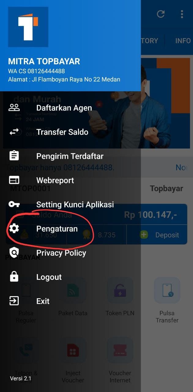 Side Menu Topbayar